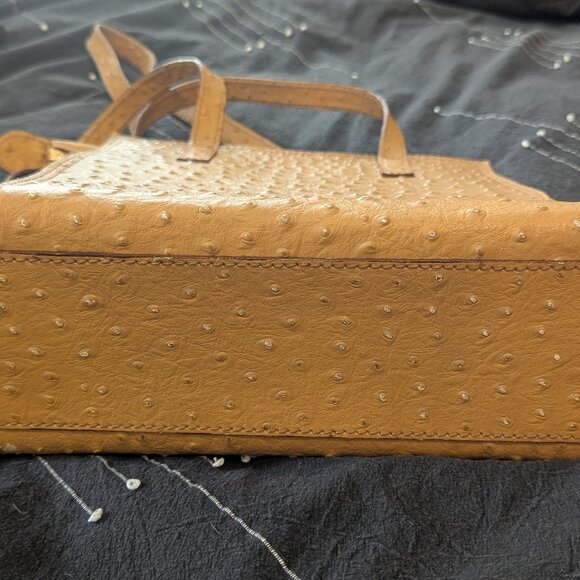 Vintage Ostrich Purse Camel Leather Donzelli - Picture 5 of 8